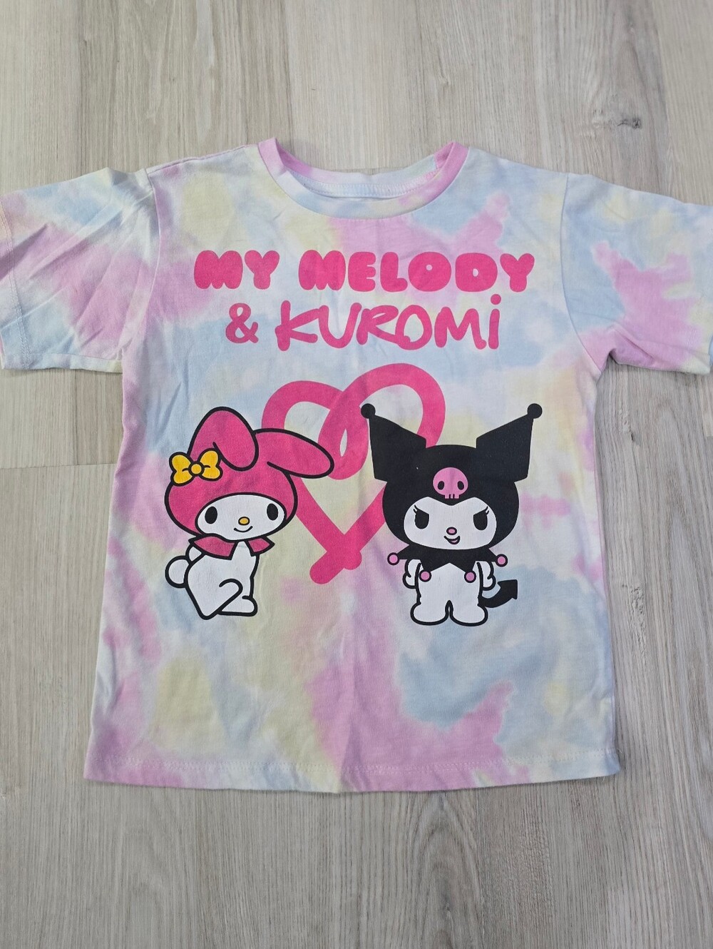 Hello Kitty My Melody Kuromi Tie-dye Tshirt Size XS